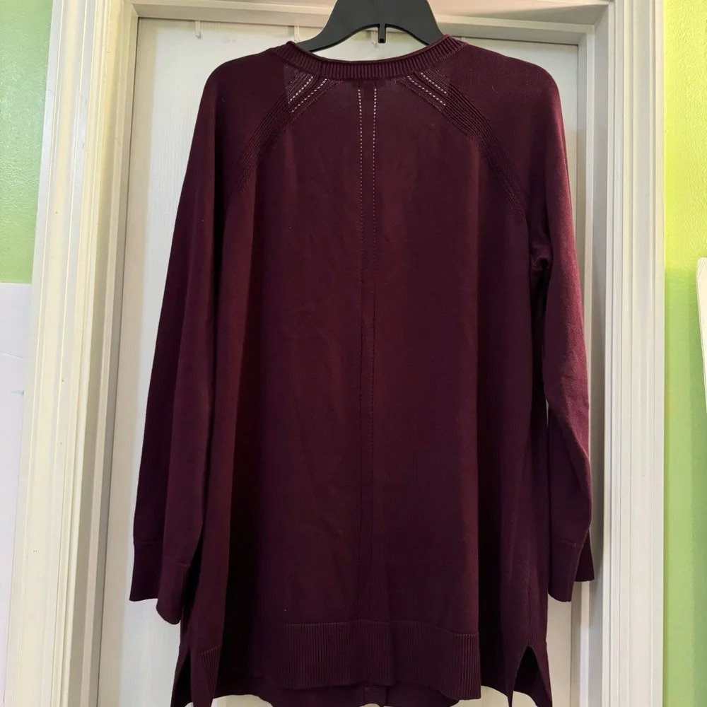 Talbots Plus Purple Long Sleeve Cardigan - Picture 4 of 8